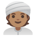 👳🏽 person wearing turban: medium skin tone display on Google